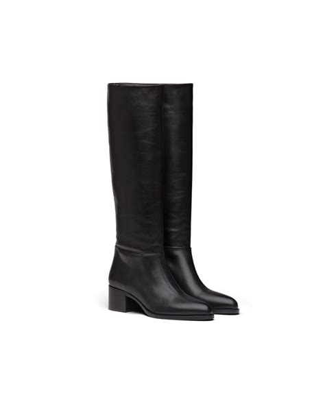 schwarze bootsschuhe prada|Prada Stiefel für Damen .